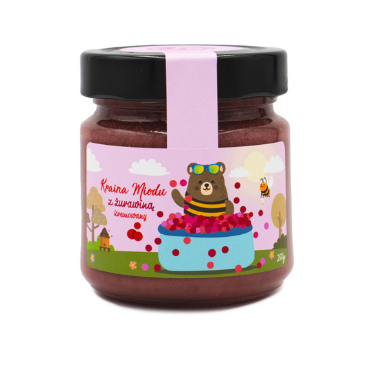 Kraina miodu - miód kremowany z żurawiną 250g